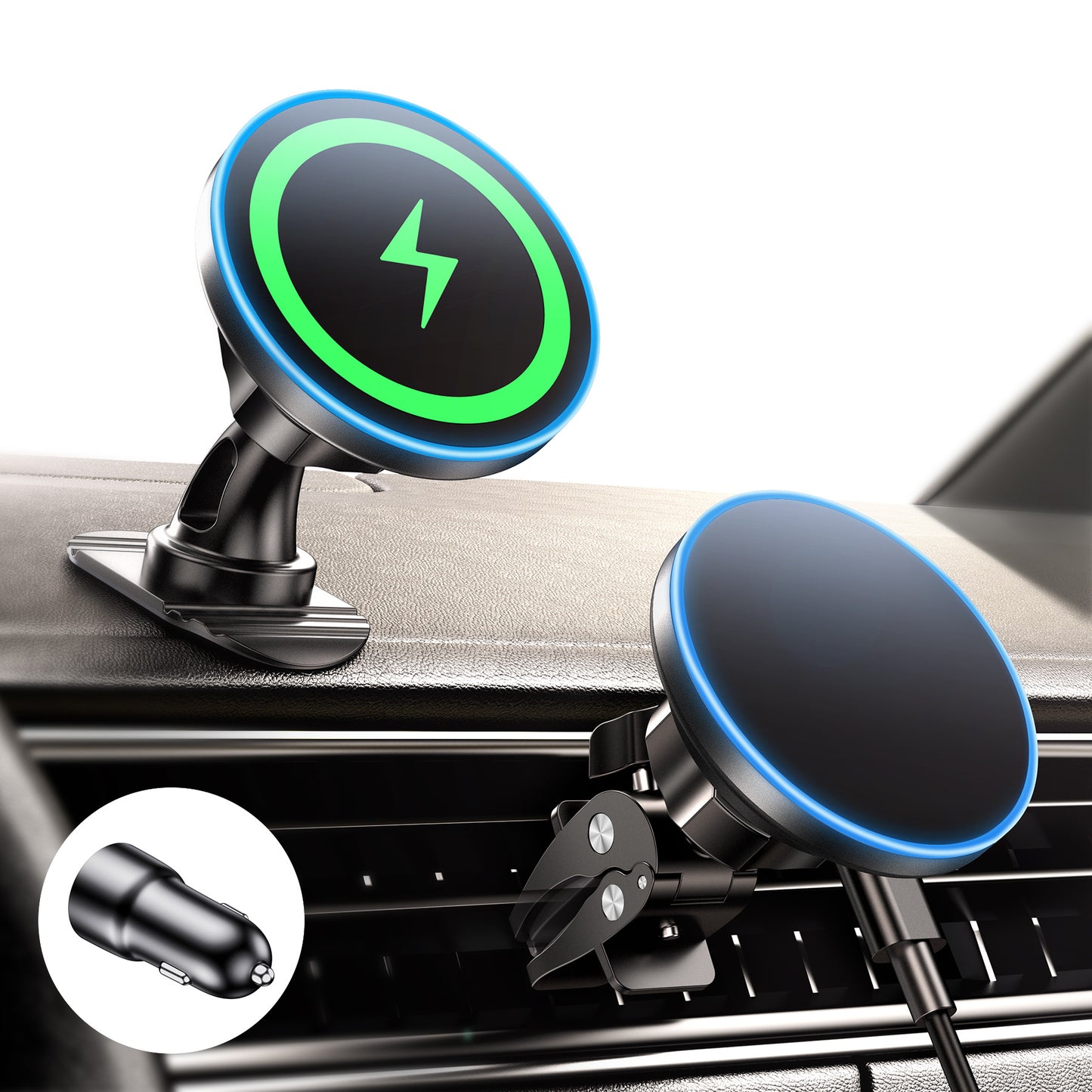 Magnetic Wireless Car Charger with Fast Charging
